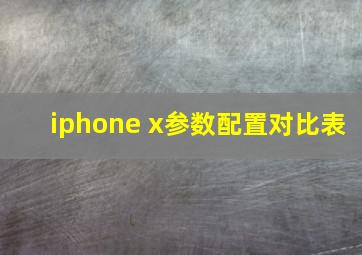 iphone x参数配置对比表